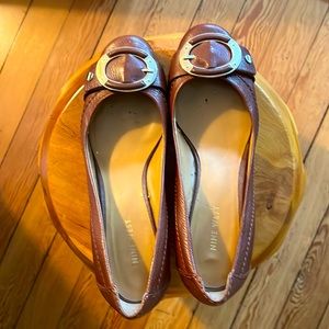 Nine West brown leather wedge - size 9